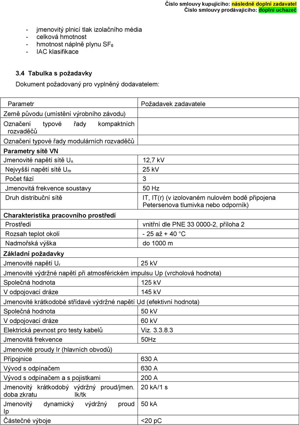 rozvaděčů Parametry sítě VN Jmenovité napětí sítě U n Požadavek zadavatele 12,7 kv Nejvyšší napětí sítě U m Počet fází 3 Jmenovitá frekvence soustavy Druh distribuční sítě 50 Hz IT, IT(r) (v