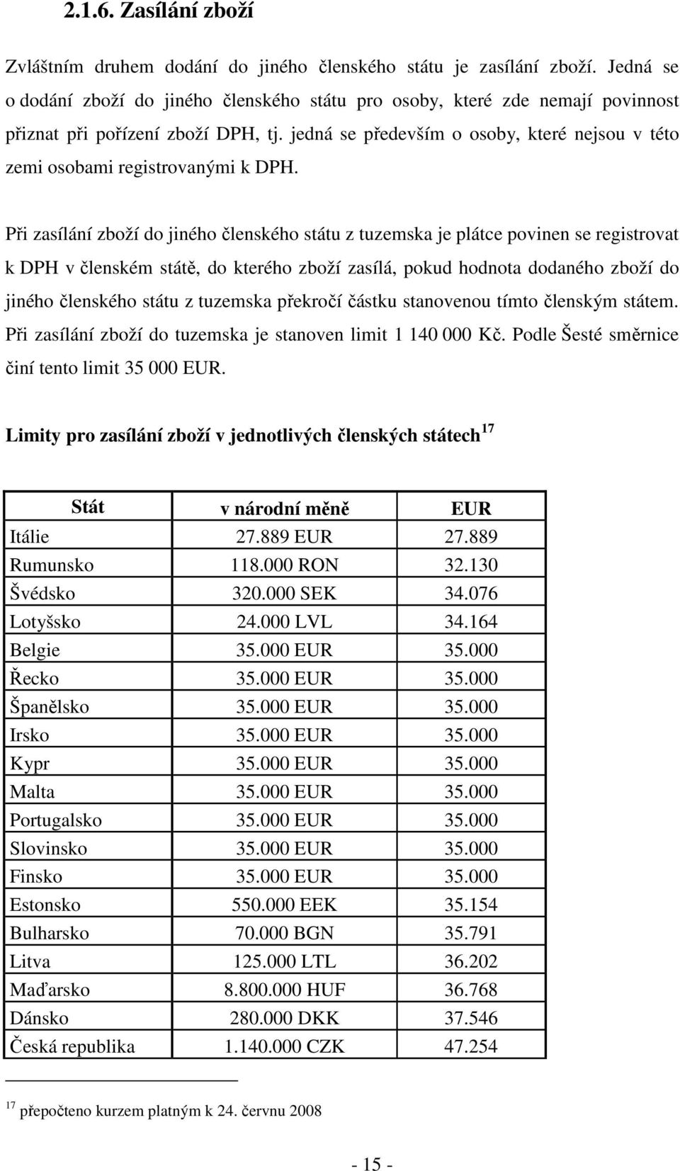 jedná se především o osoby, které nejsou v této zemi osobami registrovanými k DPH.