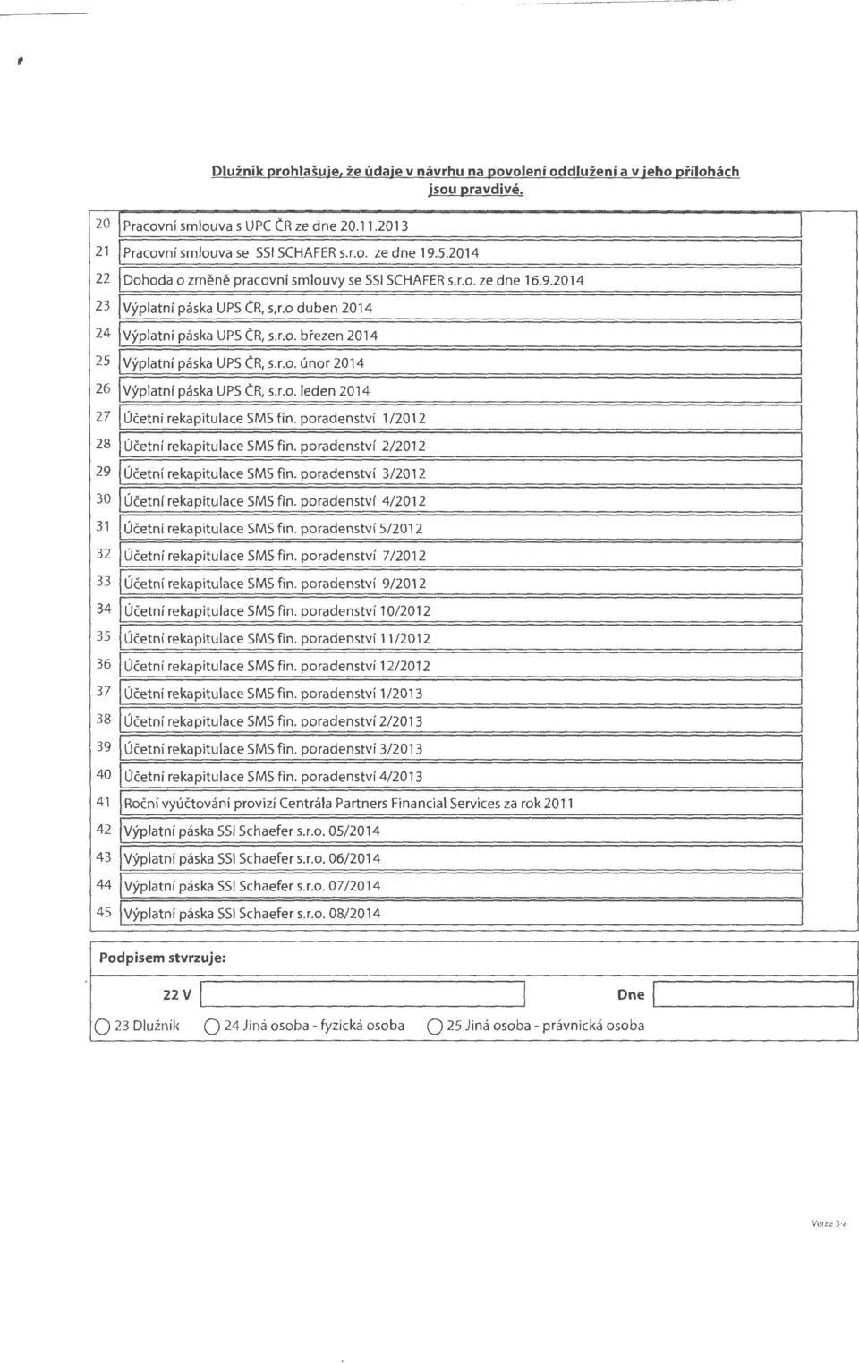 výplatní páska UPS (R, s.r.o. leden 2014 27 Účetní rekapitulace SMS fin. poradenství 1/2012 28 Účetní rekapitulace SMS fin. poradenství 2/2012 29 Účetní rekapitulace SMS fin.