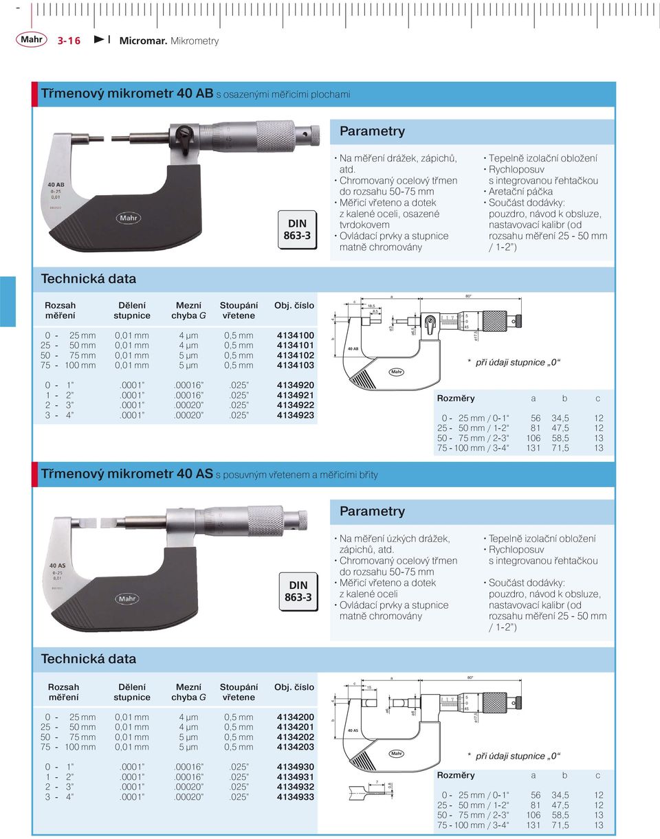 rozsa hu měření 2 - mm / 1-2 ) Rozsah Dělení Mezní Stoupání Obj.