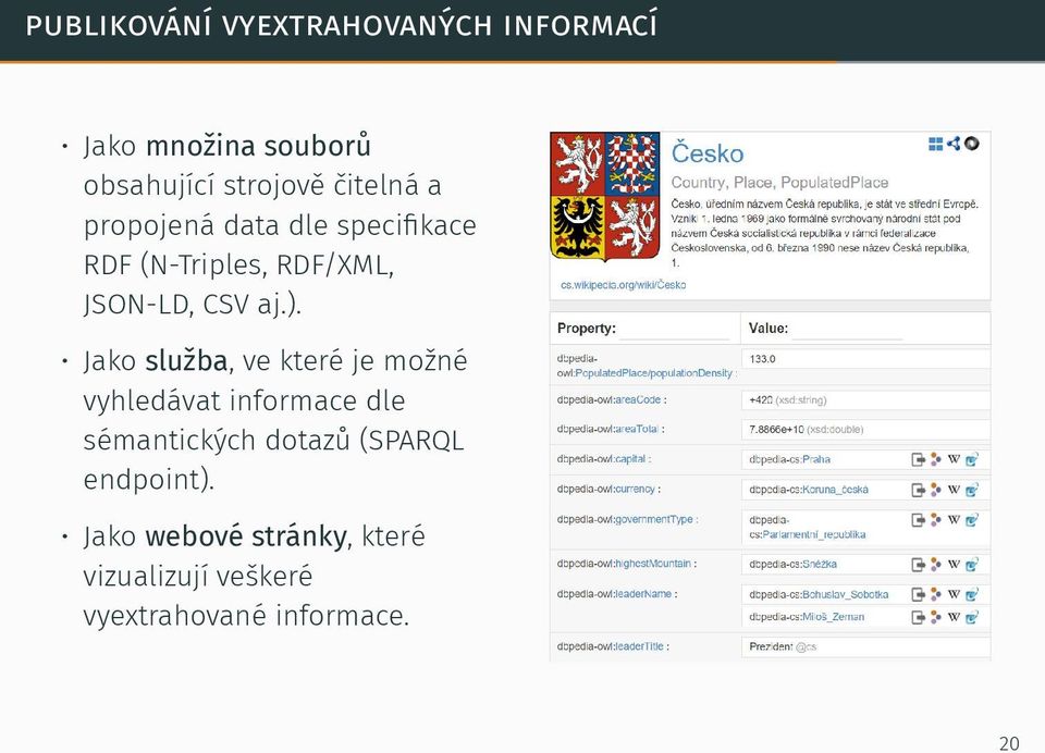 Jako služba, ve které je možné vyhledávat informace dle sémantických dotazů (SPARQL