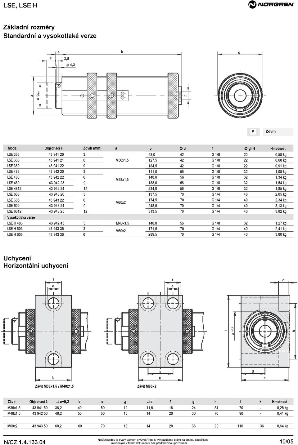 kg 111,0 56 G 1/8 32 1,08 kg LSE 486 43 942 22 6 148,0 56 G 1/8 32 1,34 kg M48x1,5 LSE 489 43 942 23 9 188,0 56 G 1/8 32 1,54 kg LSE 4812 43 942 24 12 234,0 56 G 1/8 32 1,85 kg LSE 603 43 943 20 3