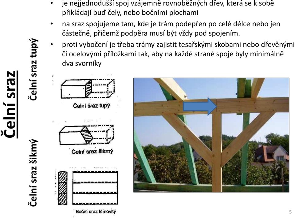 nebo jen částečně, přičemž podpěra musí být vždy pod spojením.