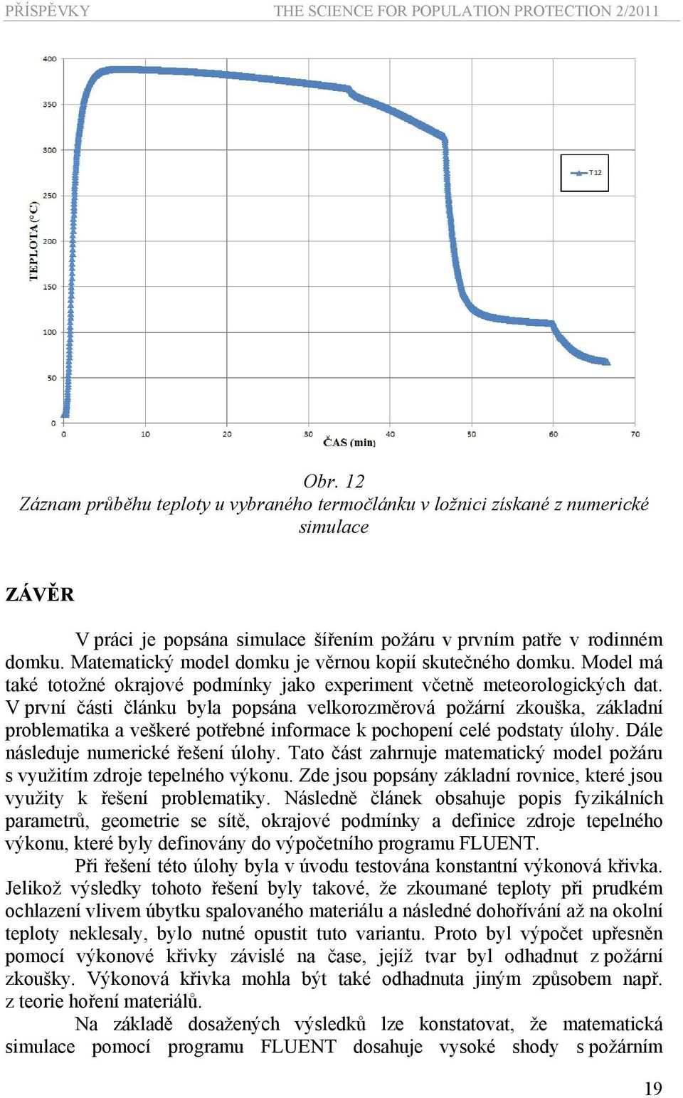 Matematický model domku e věrnou kopií skutečného domku. Model má také totožné okraové podmínky ako experiment včetně meteorologických dat.