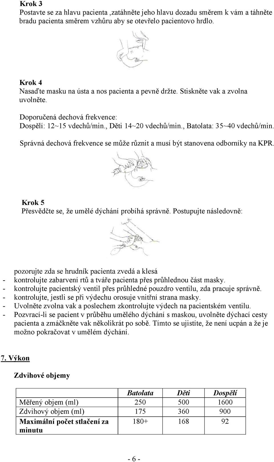 Správná dechová frekvence se mže rznit a musí být stanovena odborníky na KPR. Krok 5 Pesvdte se, že umlé dýchání probíhá správn.