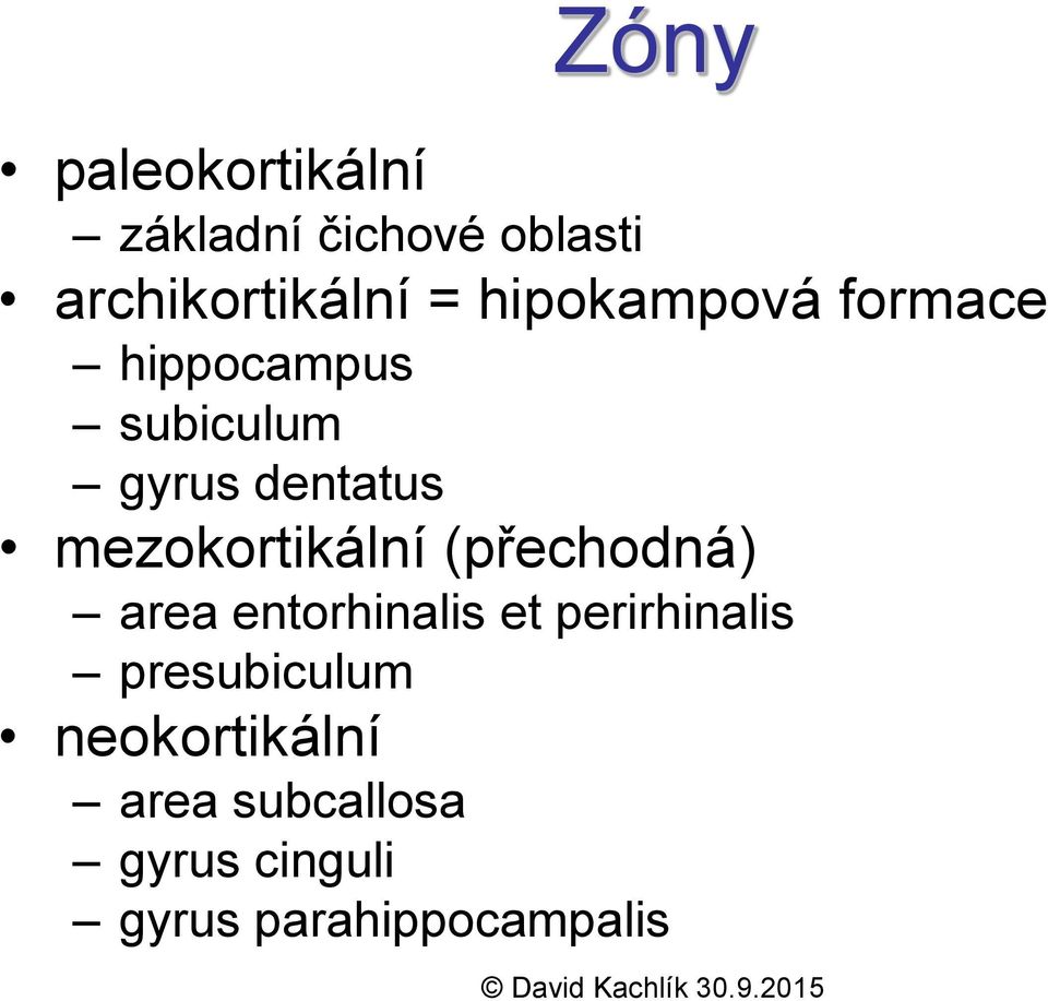 mezokortikální (přechodná) area entorhinalis et perirhinalis