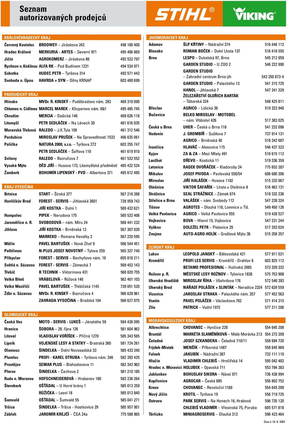 283 469 319 090 Chlumec n. Cidlinou MARCEL MAREK Klicperovo nám. 68/l 495 485 745 Chrudim MERCIA Dašická 146 469 626 118 Litomyšl PETR SEDLÁČEK Na Lánech 30 461 616 035 Moravská Třebová RALEDO J.K.Tyla 109 461 312 546 Pardubice MIROSLAV PRUŠEK Na Spravedlnosti 1533 466 635 061 Polička NATURA 2000, s.