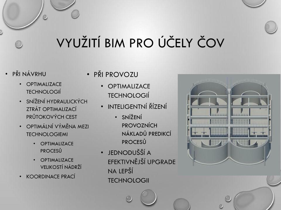 OPTIMALIZACE VELIKOSTÍ NÁDRŽÍ KOORDINACE PRACÍ PŘI PROVOZU OPTIMALIZACE TECHNOLOGIÍ