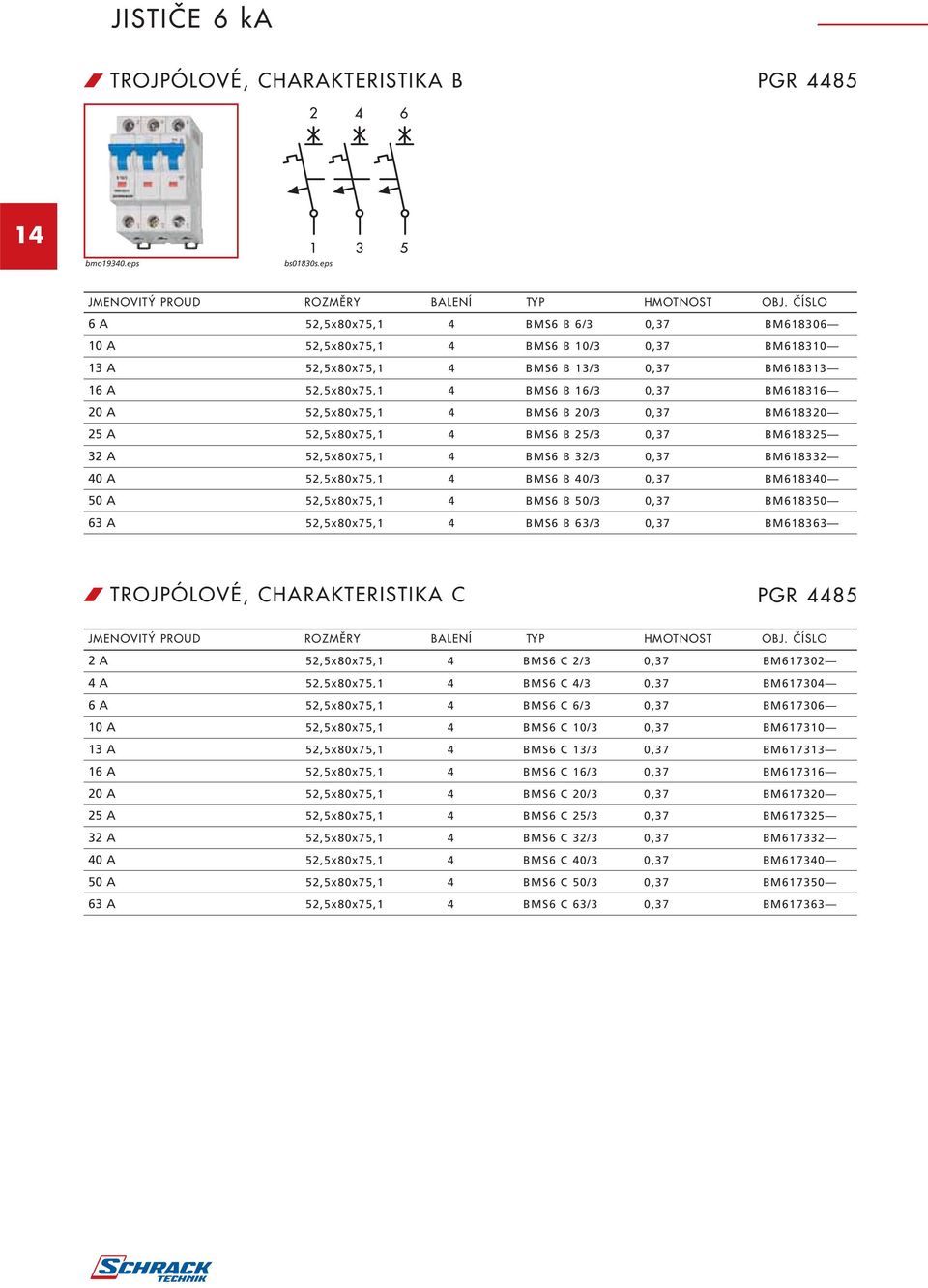 52,5x80x75,1 4 BMS6 B 20/3 0,37 BM618320 25 A 52,5x80x75,1 4 BMS6 B 25/3 0,37 BM618325 32 A 52,5x80x75,1 4 BMS6 B 32/3 0,37 BM618332 40 A 52,5x80x75,1 4 BMS6 B 40/3 0,37 BM618340 50 A 52,5x80x75,1 4