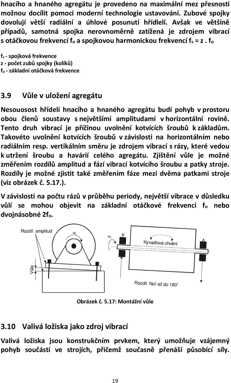 fo fs - spojková frekvence z - počet zubů spojky (kolíků) fo - základní otáčková frekvence 3.