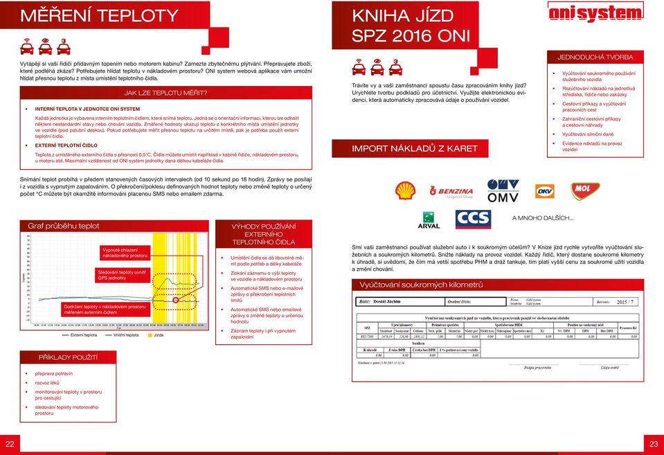 INTERNÍ TEPLOTA V JEDNOTCE ONI SYSTEM Každá jednotka je vybavena interním teplotním čidlem, které snímá teplotu.