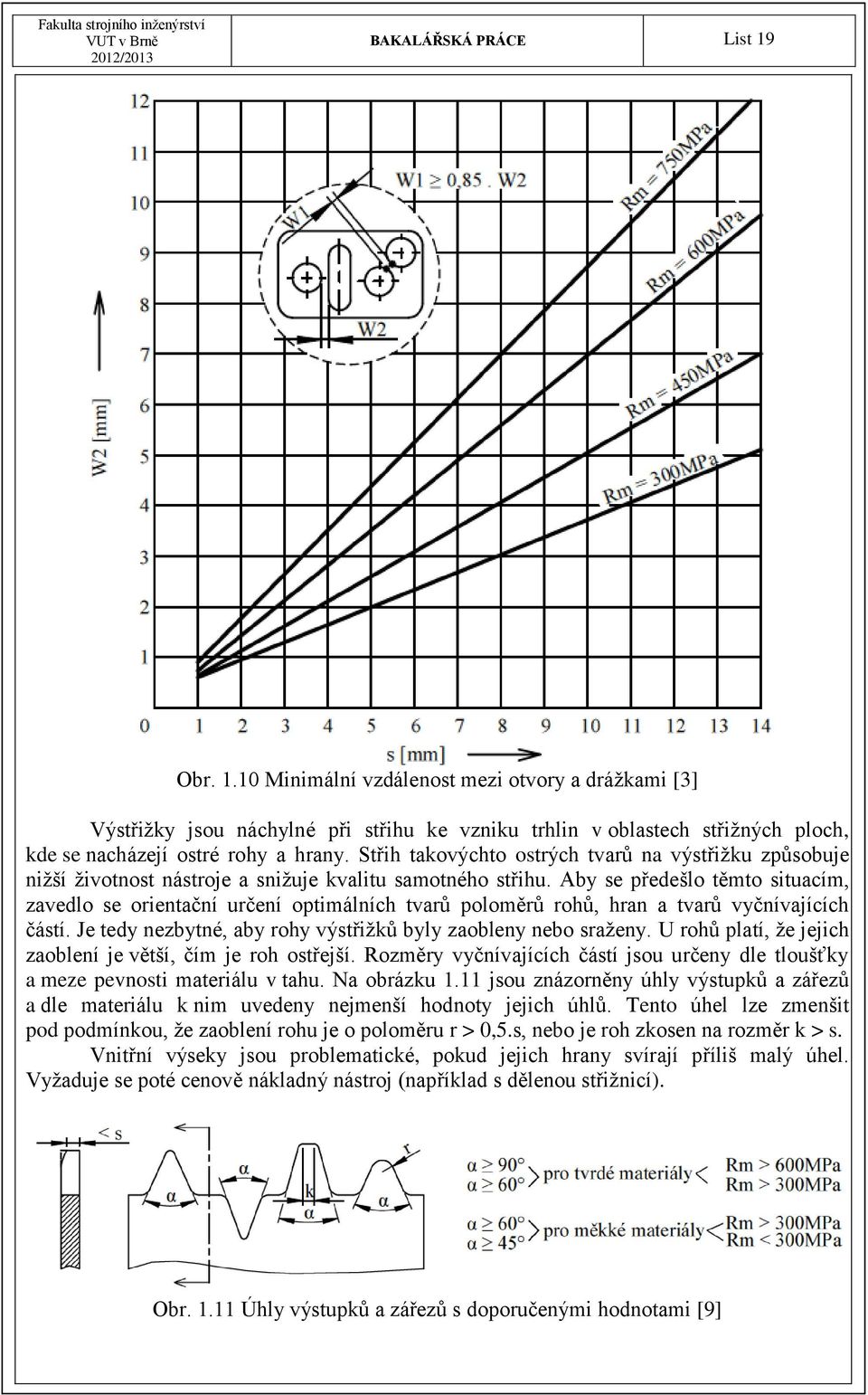 Aby se předešlo těmto situacím, zavedlo se orientační určení optimálních tvarů poloměrů rohů, hran a tvarů vyčnívajících částí. Je tedy nezbytné, aby rohy výstřižků byly zaobleny nebo sraženy.