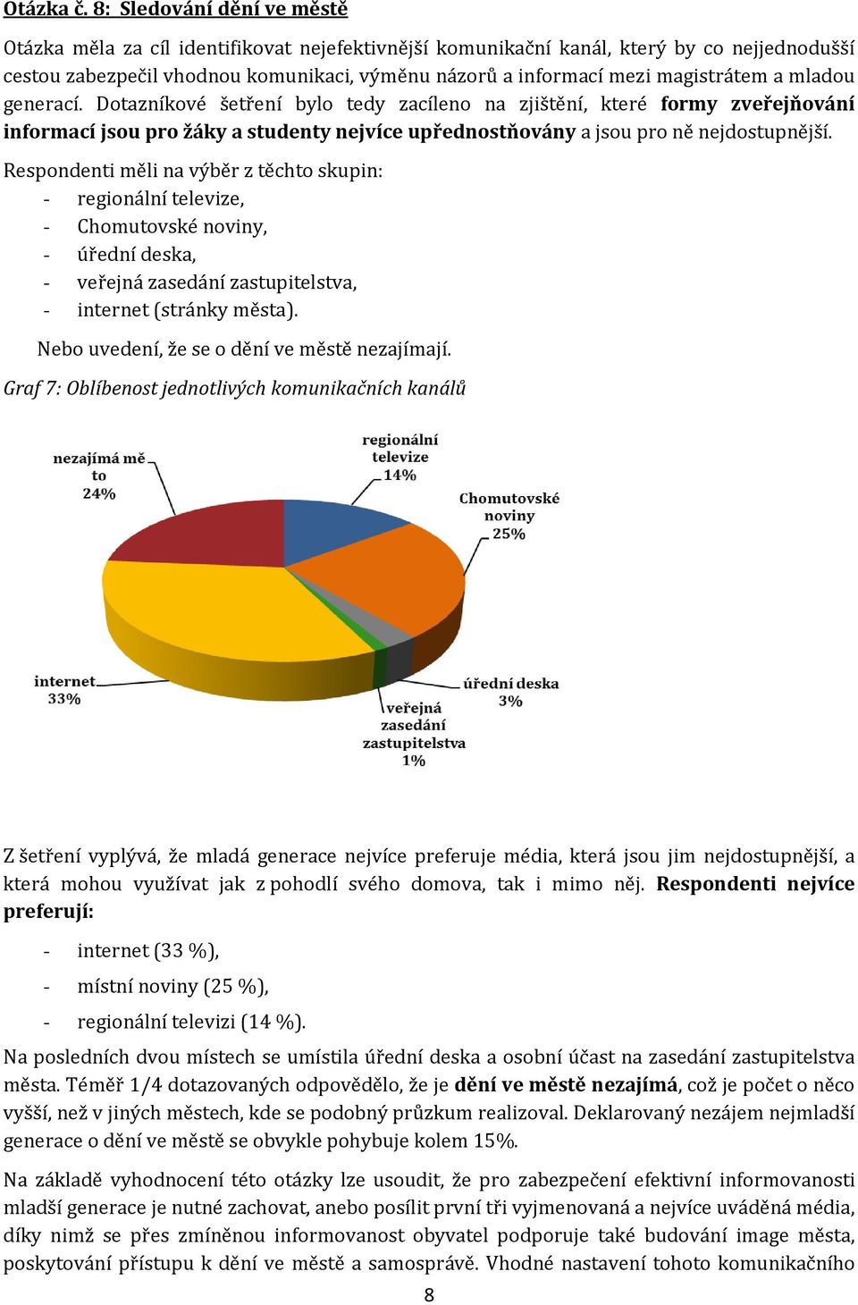 magistrátem a mladou generací. Dotazníkové šetření bylo tedy zacíleno na zjištění, které formy zveřejňování informací jsou pro žáky a studenty nejvíce upřednostňovány a jsou pro ně nejdostupnější.