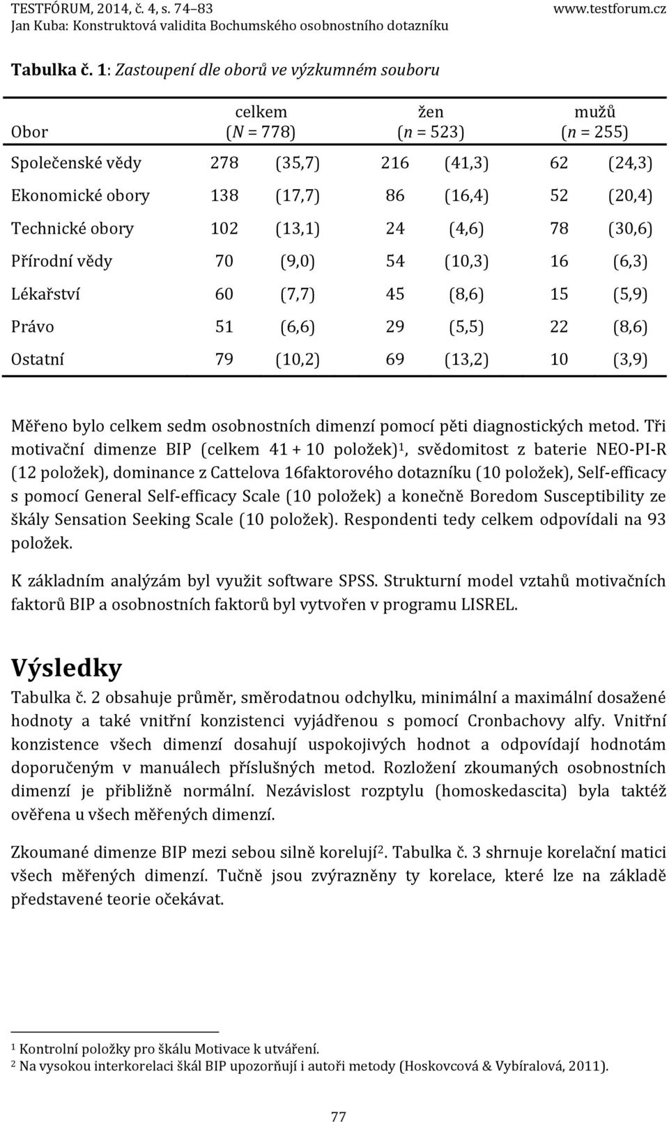 Technické obory 102 (13,1) 24 (4,6) 78 (30,6) Přírodní vědy 70 (9,0) 54 (10,3) 16 (6,3) Lékařství 60 (7,7) 45 (8,6) 15 (5,9) Právo 51 (6,6) 29 (5,5) 22 (8,6) Ostatní 79 (10,2) 69 (13,2) 10 (3,9)