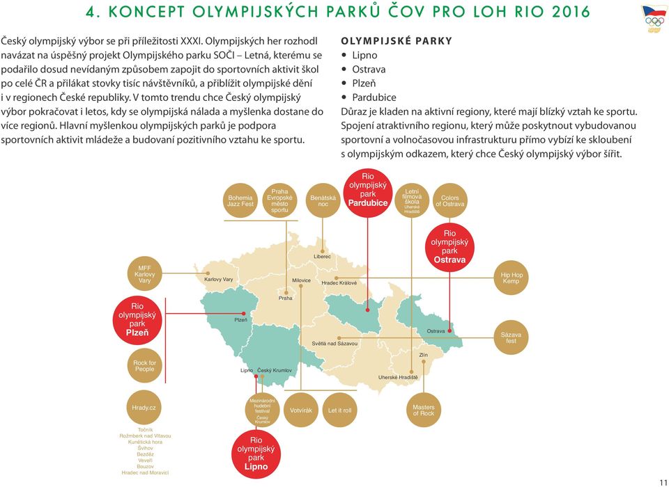 návštěvníků, a přiblížit olympijské dění i v regionech České republiky. V tomto trendu chce Český olympijský výbor pokračovat i letos, kdy se olympijská nálada a myšlenka dostane do více regionů.