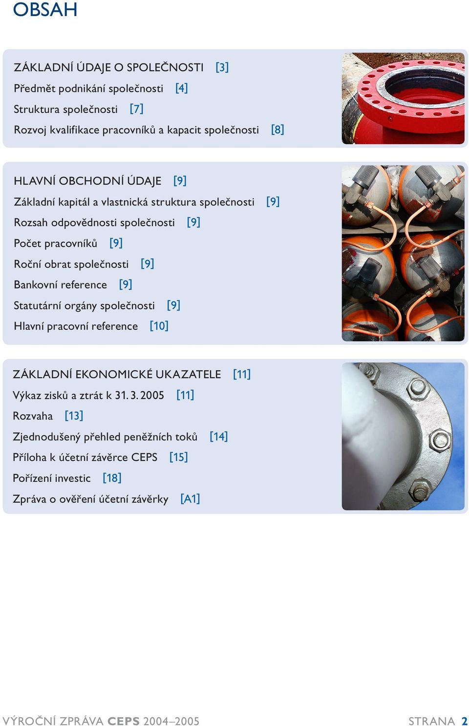 Bankovní reference [9] Statutární orgány společnosti [9] Hlavní pracovní reference [10] Základní ekonomické ukazatele [11] Výkaz zisků a ztrát k 31