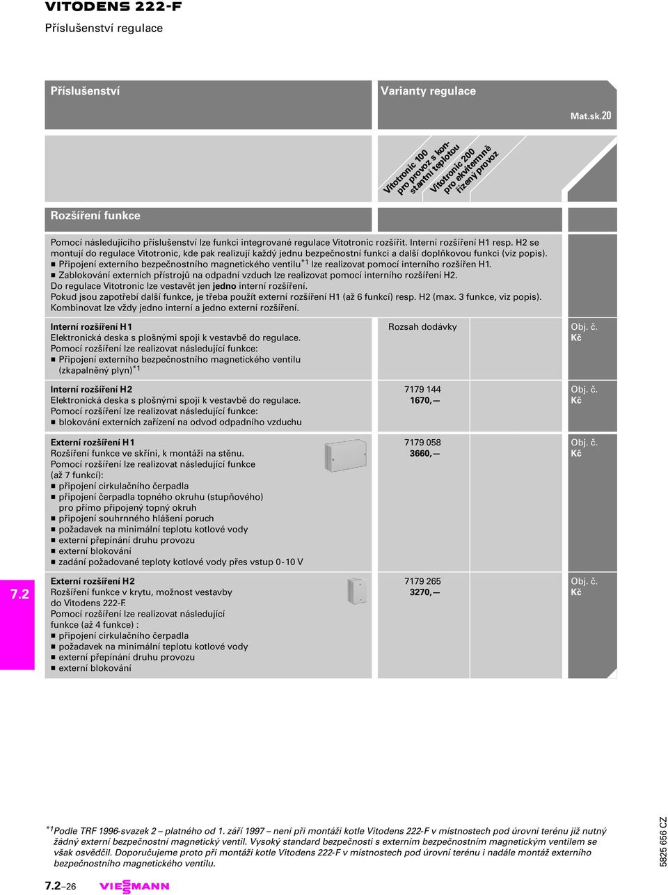 H Připojení externího bezpečnostního magnetického ventilu *1 lze realizovat pomocí interního rozšířen H1.