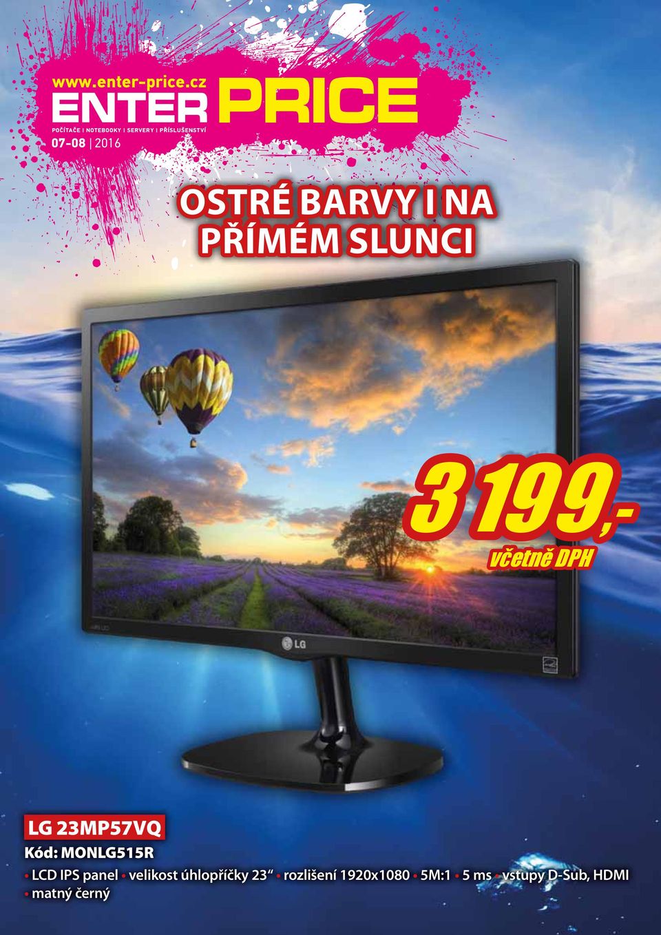 IPS panel velikost úhlopříčky 23 rozlišení