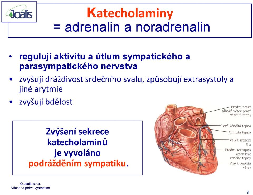 srdečního svalu, způsobují extrasystoly a jiné arytmie zvyšují