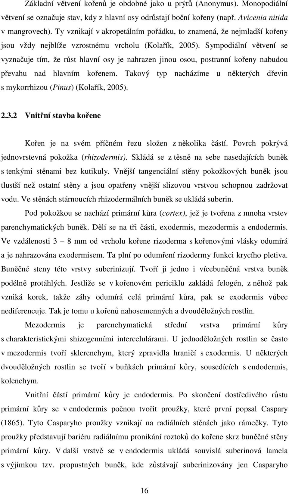 Sympodiální větvení se vyznačuje tím, že růst hlavní osy je nahrazen jinou osou, postranní kořeny nabudou převahu nad hlavním kořenem.