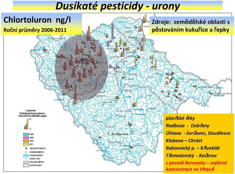 Radbuza Dobřany Úhlava Svrčovec, Doudlevce Klabava Chrást Rakovnický p.