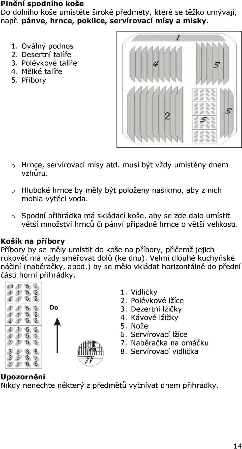 o Spodní přihrádka má skládací koše, aby se zde dalo umístit větší množství hrnců či pánví případně hrnce o větší velikosti.