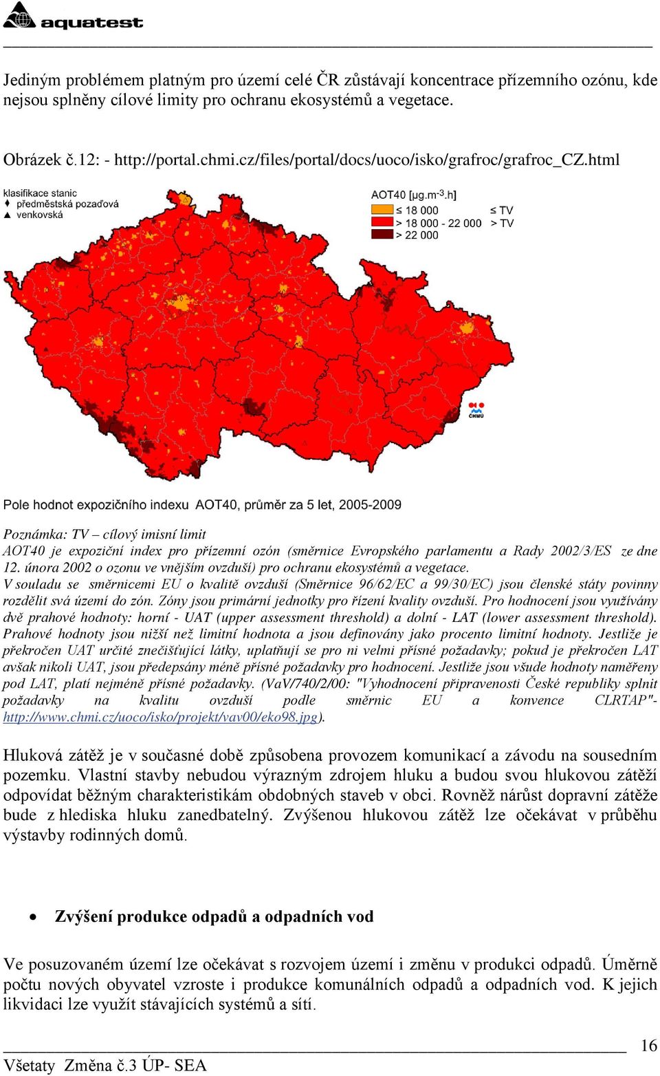 únra 2002 znu ve vnějším vzduší) pr chranu eksystémů a vegetace. V suladu se směrnicemi EU kvalitě vzduší (Směrnice 96/62/EC a 99/30/EC) jsu členské státy pvinny rzdělit svá území d zón.