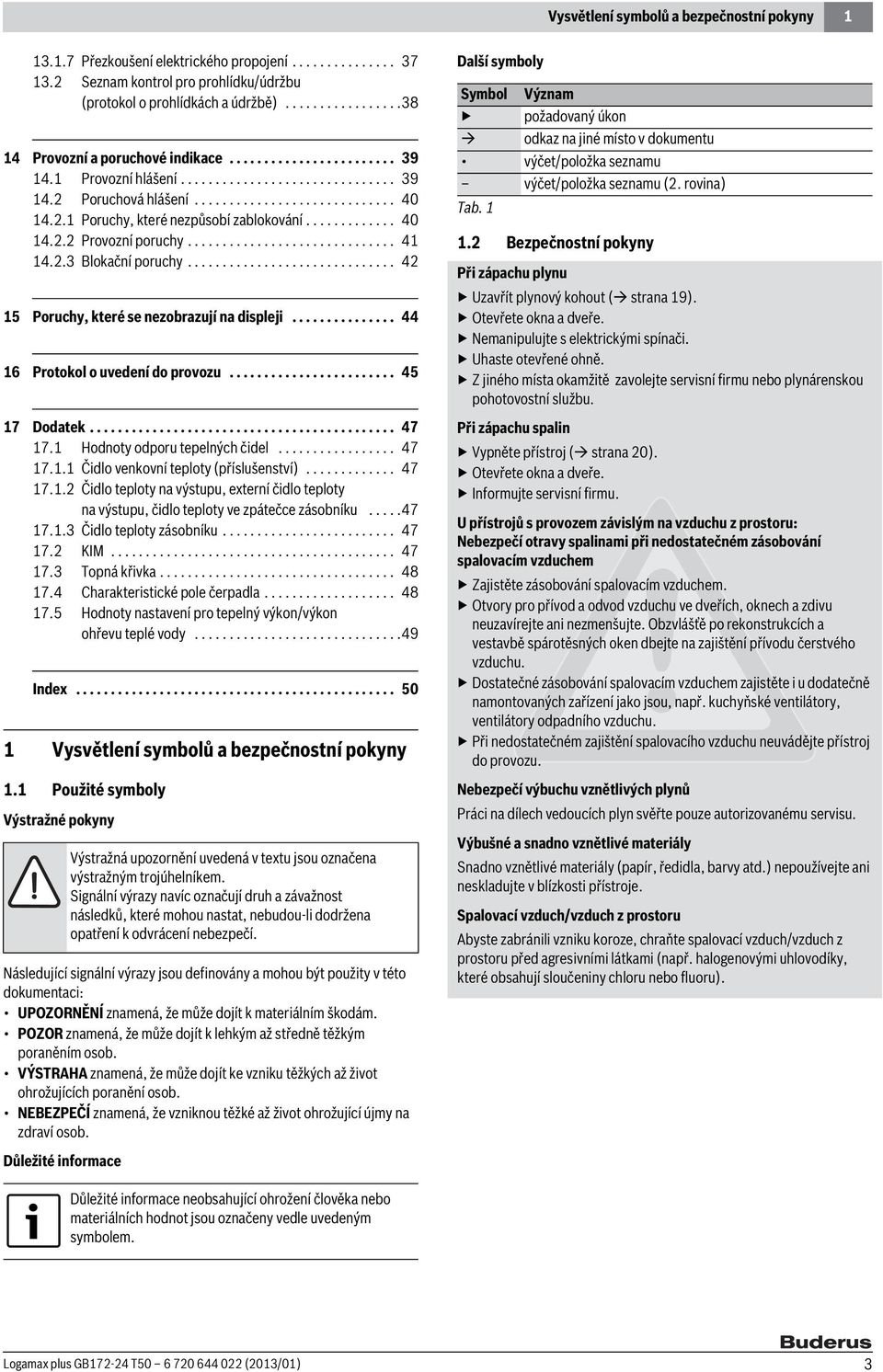 ............ 40 14.2.2 Provozní poruchy.............................. 41 14.2.3 Blokační poruchy.............................. 42 15 Poruchy, které se nezobrazují na displeji.