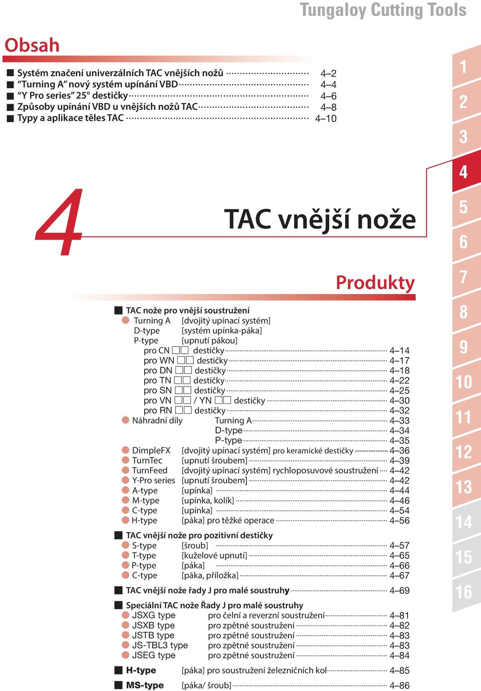 .. 18 pro TN destičky... 22 pro SN destičky... 25 pro VN / YN destičky... 30 pro RN destičky... 32 Náradní díly Turning A... 33 Dtype... 3 Ptype.