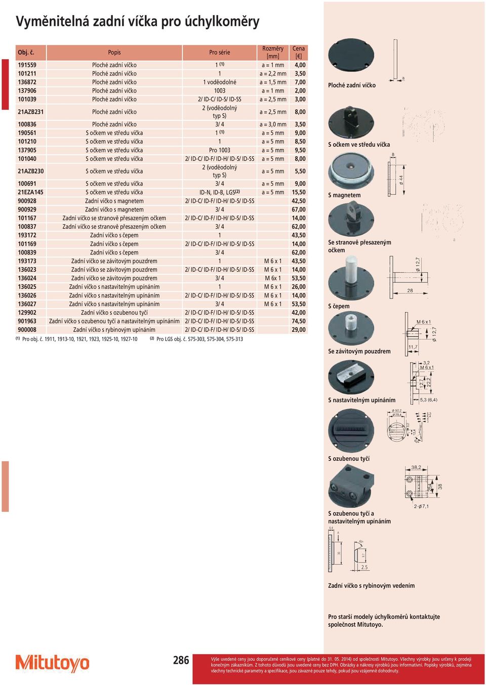 a = 3,0 3,50 190561 S očkem ve středu víčka 1 (1) a = 5 9,00 101210 S očkem ve středu víčka 1 a = 5 8,50 137905 S očkem ve středu víčka Pro 1003 a = 5 9,50 101040 S očkem ve středu víčka 2/ ID-C/