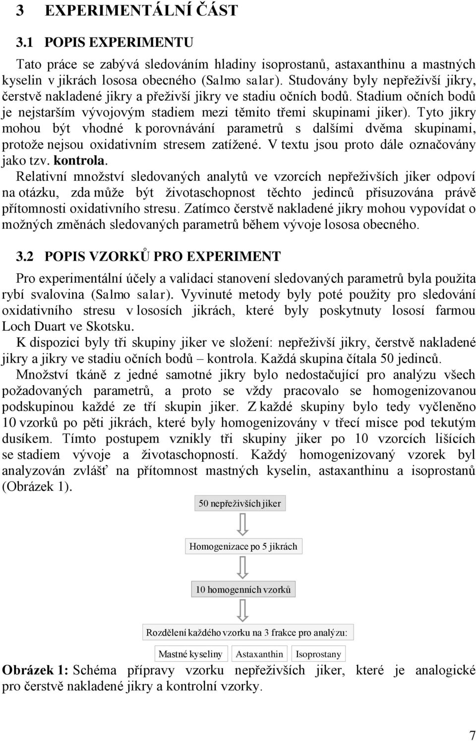 Tyto jikry mohou být vhodné k porovnávání parametrů s dalšími dvěma skupinami, protože nejsou oxidativním stresem zatížené. V textu jsou proto dále označovány jako tzv. kontrola.