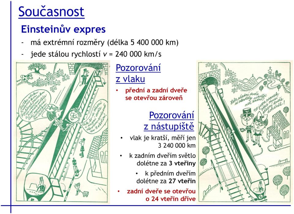 Pozorování z nástupiště vlak je kratší, měří jen 3 240 000 km k zadním dveřím světlo