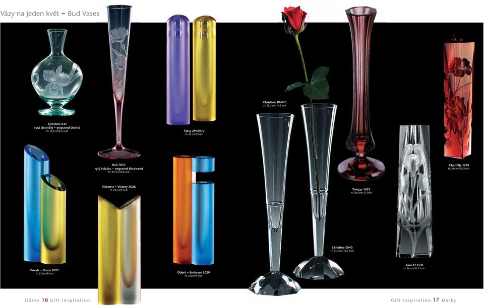 2 inch Vítězství ~ Victory 3028 H: 23 cm/9 inch Twiggy 1622 H: 30,5 cm/12 inch Christine 3040 H: 33,5 cm/13.