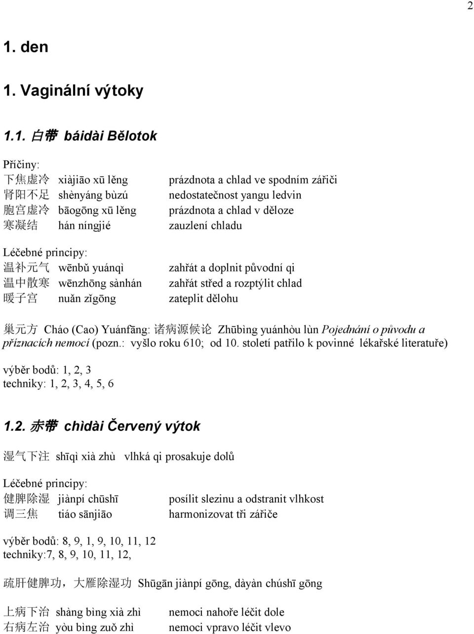 巢 元 方 Cháo (Cao) Yuánfāng: 诸 病 源 候 论 Zhūbìng yuánhòu lùn Pojednání o původu a příznacích nemocí (pozn.: vyšlo roku 610; od 10.