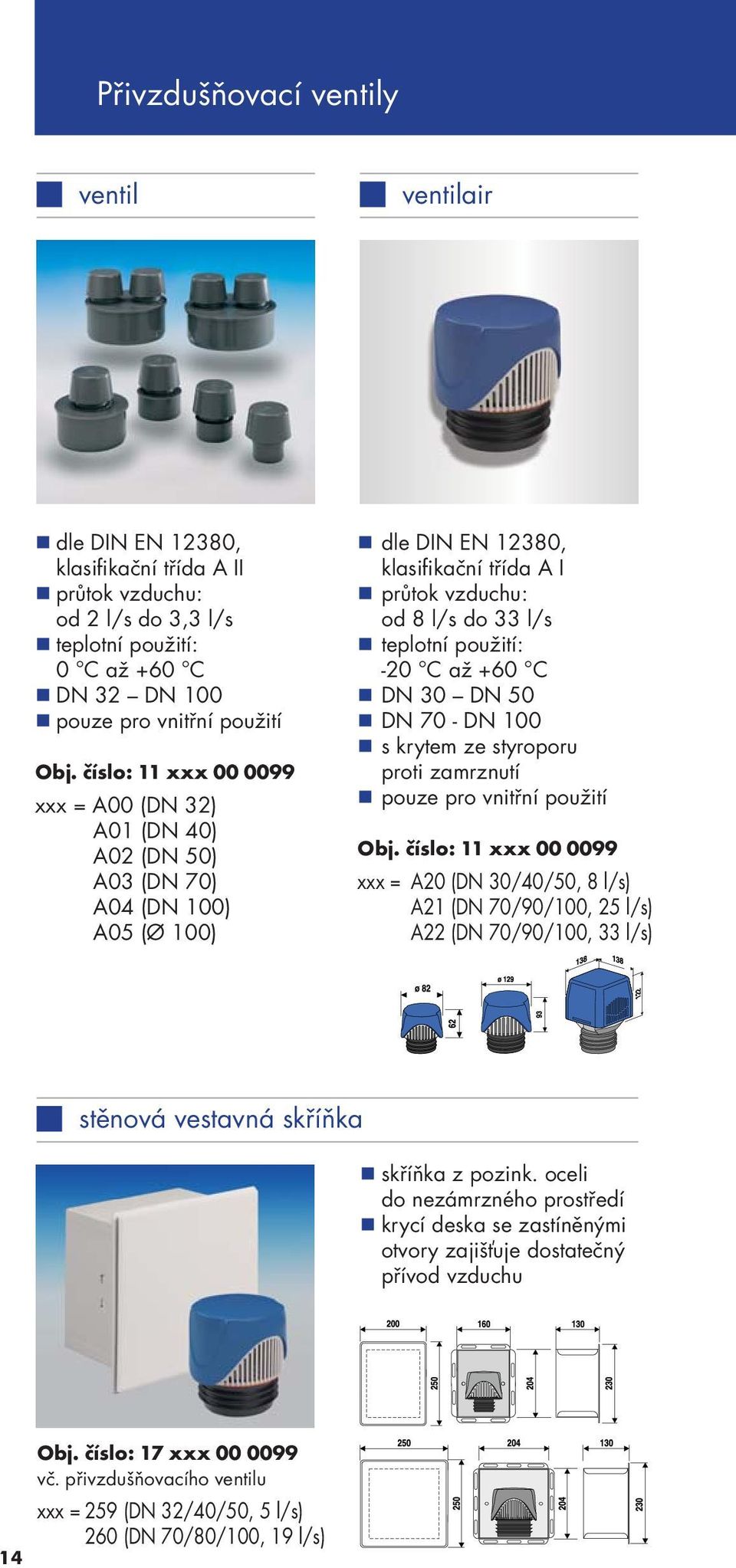 C až +60 C DN 30 DN 50 DN 70 - DN 100 s krytem ze styroporu proti zamrznutí pouze pro vnitřní použití Obj.