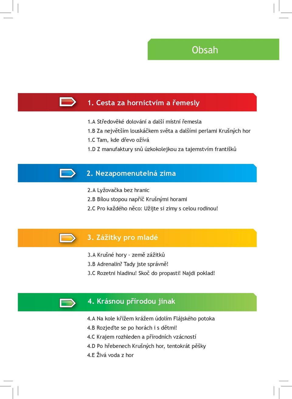 C Pro každého něco: Užijte si zimy s celou rodinou! 3. Zážitky pro mladé 3.A Krušné hory země zážitků 3.B Adrenalin? Tady jste správně! 3.C Rozetni hladinu! Skoč do propasti!