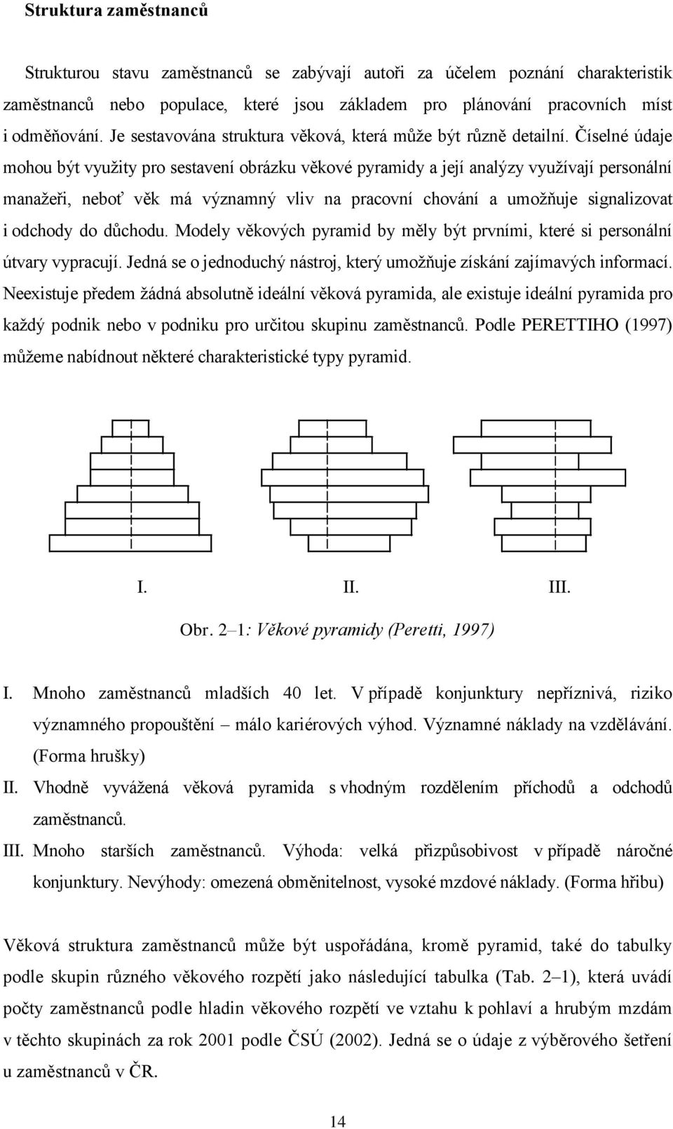 Číselné údaje mohou být využity pro sestavení obrázku věkové pyramidy a její analýzy využívají personální manažeři, neboť věk má významný vliv na pracovní chování a umožňuje signalizovat i odchody do