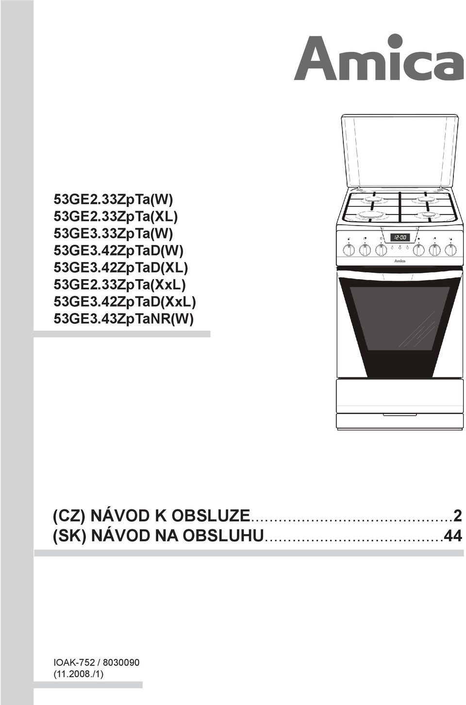 4ZpTaD(XxL) 53GE3.43ZpTaNR(W) (CZ) NÁVOD K OBSLUZE.