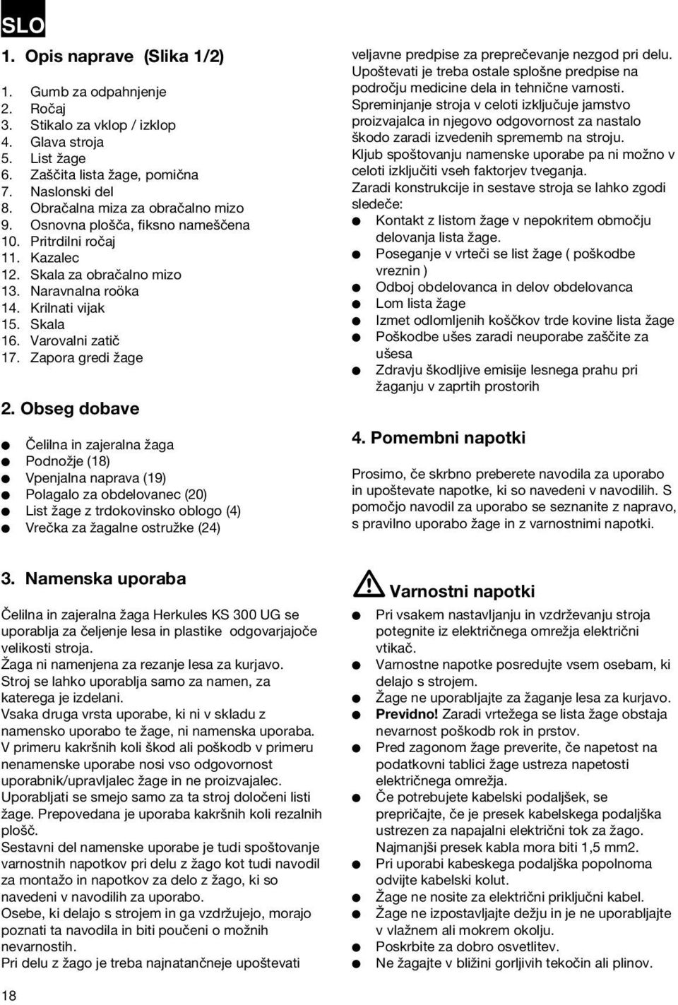 Varovalni zatič 17. Zapora gredi žage 2.