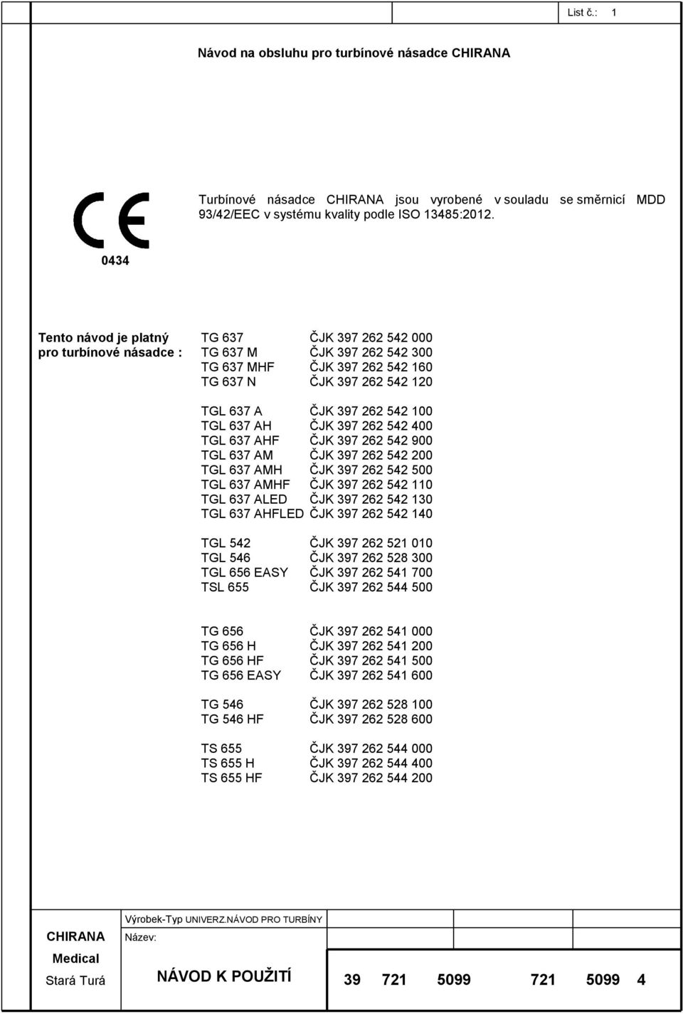 TGL 637 AH ČJK 397 262 542 400 TGL 637 AHF ČJK 397 262 542 900 TGL 637 AM ČJK 397 262 542 200 TGL 637 AMH ČJK 397 262 542 500 TGL 637 AMHF ČJK 397 262 542 110 TGL 637 ALED ČJK 397 262 542 130 TGL 637