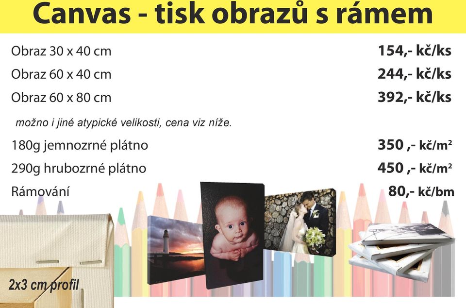 atypické velikosti, cena viz níže.