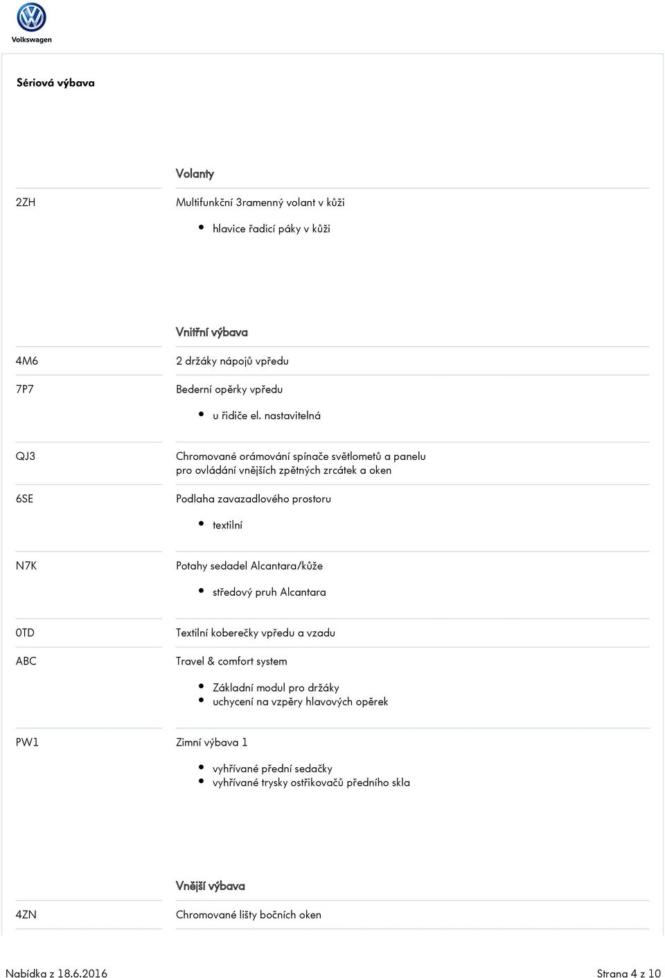 sedadel Alcantara/kůže středový pruh Alcantara 0TD ABC Textilní koberečky vpředu a vzadu Travel & comfort system Základní modul pro držáky uchycení na vzpěry hlavových