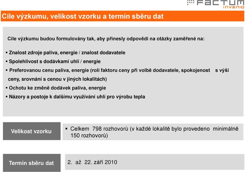 dodavatele, spokojenost ceny, srovnání s cenou v jiných lokalitách) Ochotu ke změně dodávek paliva, energie Názory a postoje k dalšímu využívání