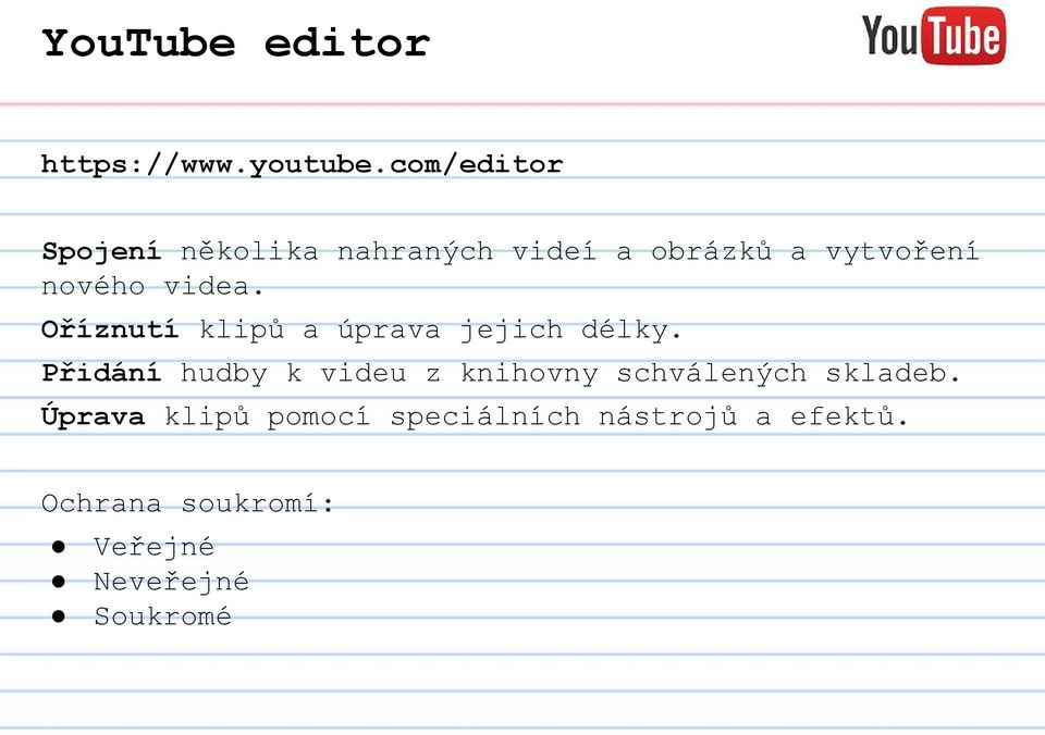 videa. Oříznutí klipů a úprava jejich délky.