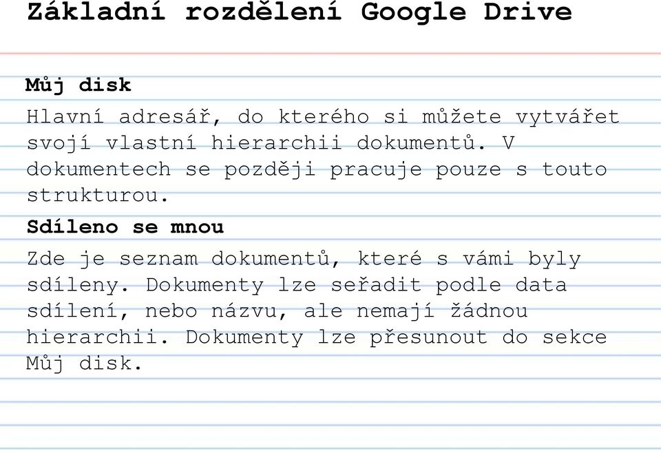 Sdíleno se mnou Zde je seznam dokumentů, které s vámi byly sdíleny.