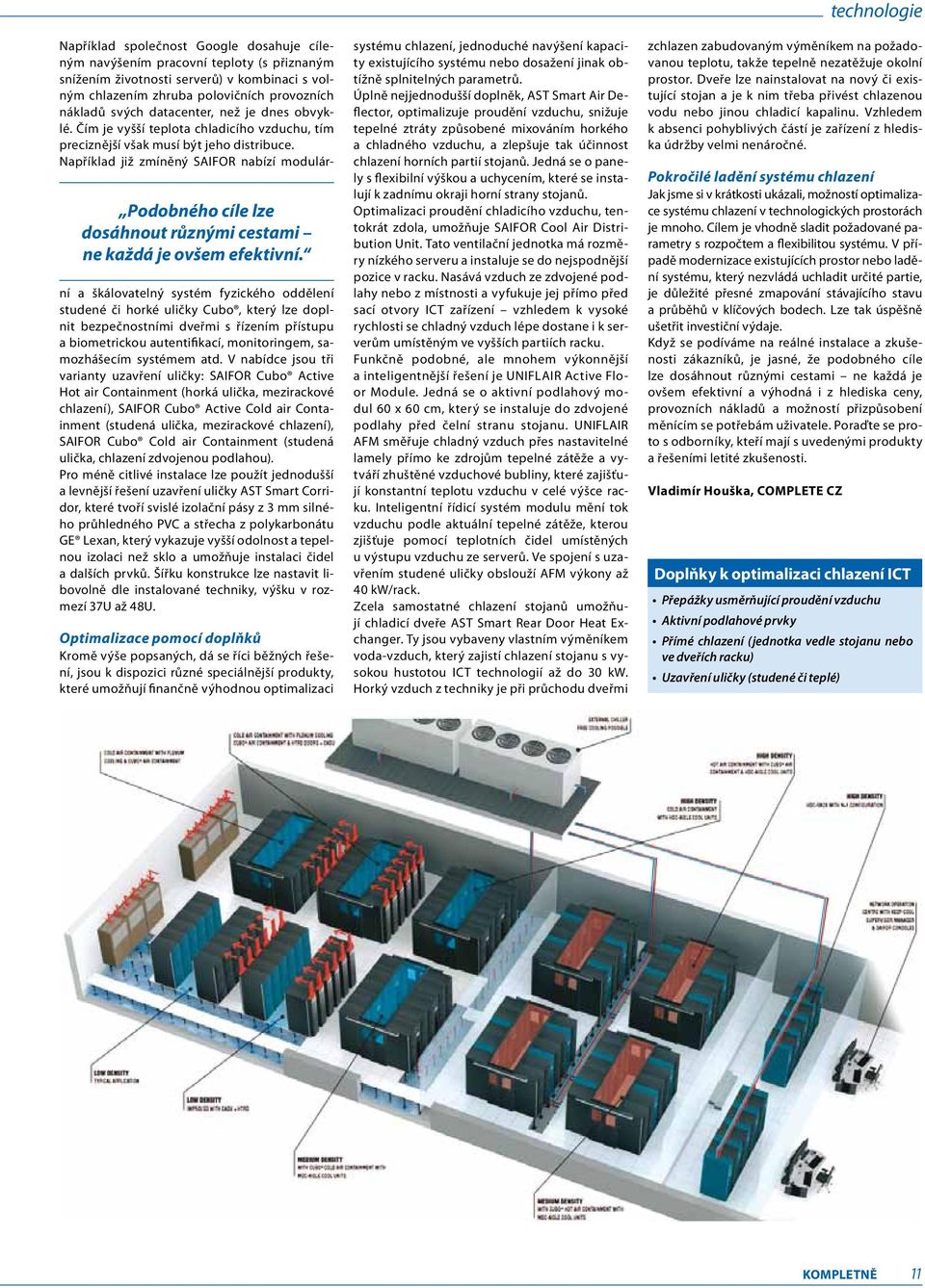 datacenter, než je dnes obvyklé. Čím je vyšší teplota chladicího vzduchu, tím preciznější však musí být jeho distribuce.