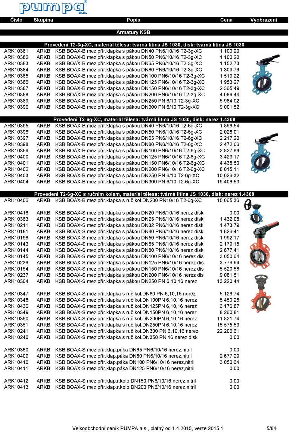 klapka s pákou DN65 PN6/10/16 T2-3g-XC 1 152,73 ARK10384 ARKB KSB BOAX-B mezipřír.klapka s pákou DN80 PN6/10/16 T2-3g-XC 1 309,76 ARK10385 ARKB KSB BOAX-B mezipřír.