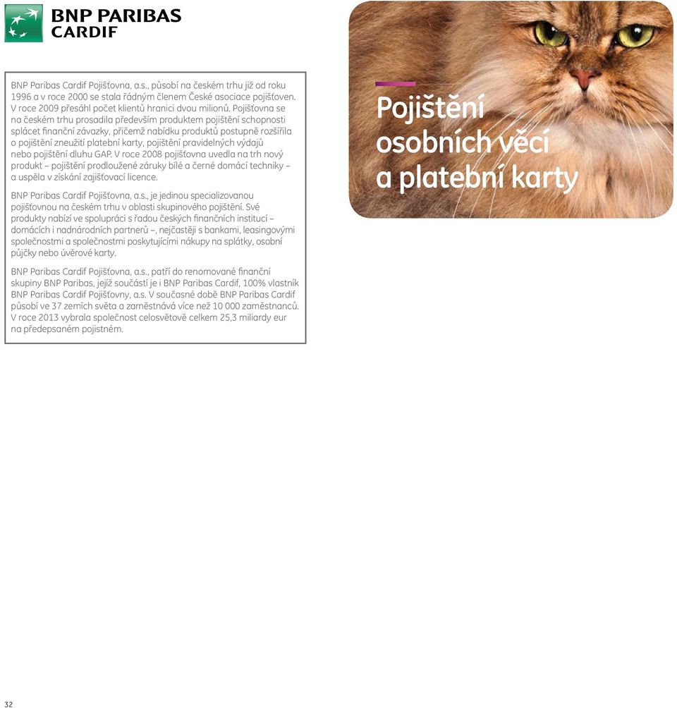 pravidelných výdajů nebo pojištění dluhu GAP. V roce 2008 pojišťovna uvedla na trh nový produkt pojištění prodloužené záruky bílé a černé domácí techniky a uspěla v získání zajišťovací licence.