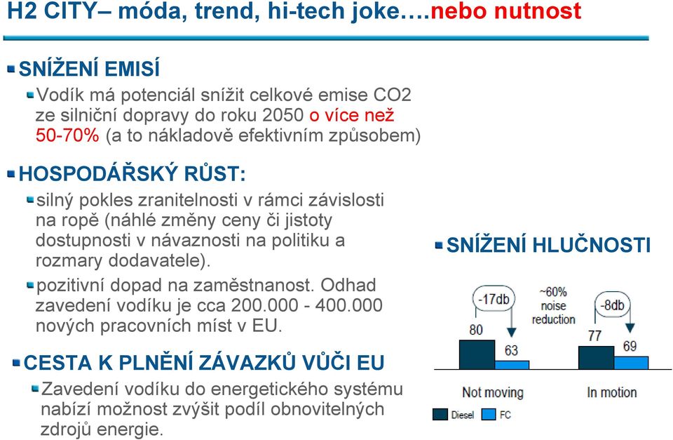 způsobem) HOSPODÁŘSKÝ RŮST: silný pokles zranitelnosti v rámci závislosti na ropě (náhlé změny ceny či jistoty dostupnosti v návaznosti na politiku a