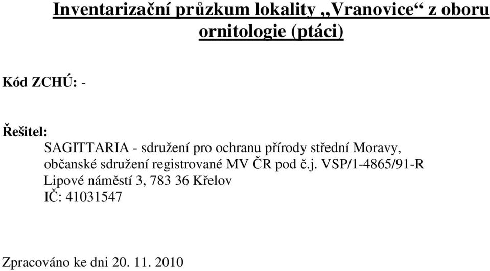 Moravy, občanské sdružení registrované MV ČR pod č.j.